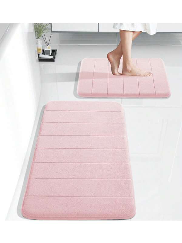 1pc Solid Color Simple Soft Memory Foam Sponge Absorbent And Non-Slip Bathroom Toilet Floor Mat Home Bathroom Decor Bath Rug Floor Carpet Outdoor Rug Door Mat Fall Decor Bathroom Accessories Back To School Entryway Decor